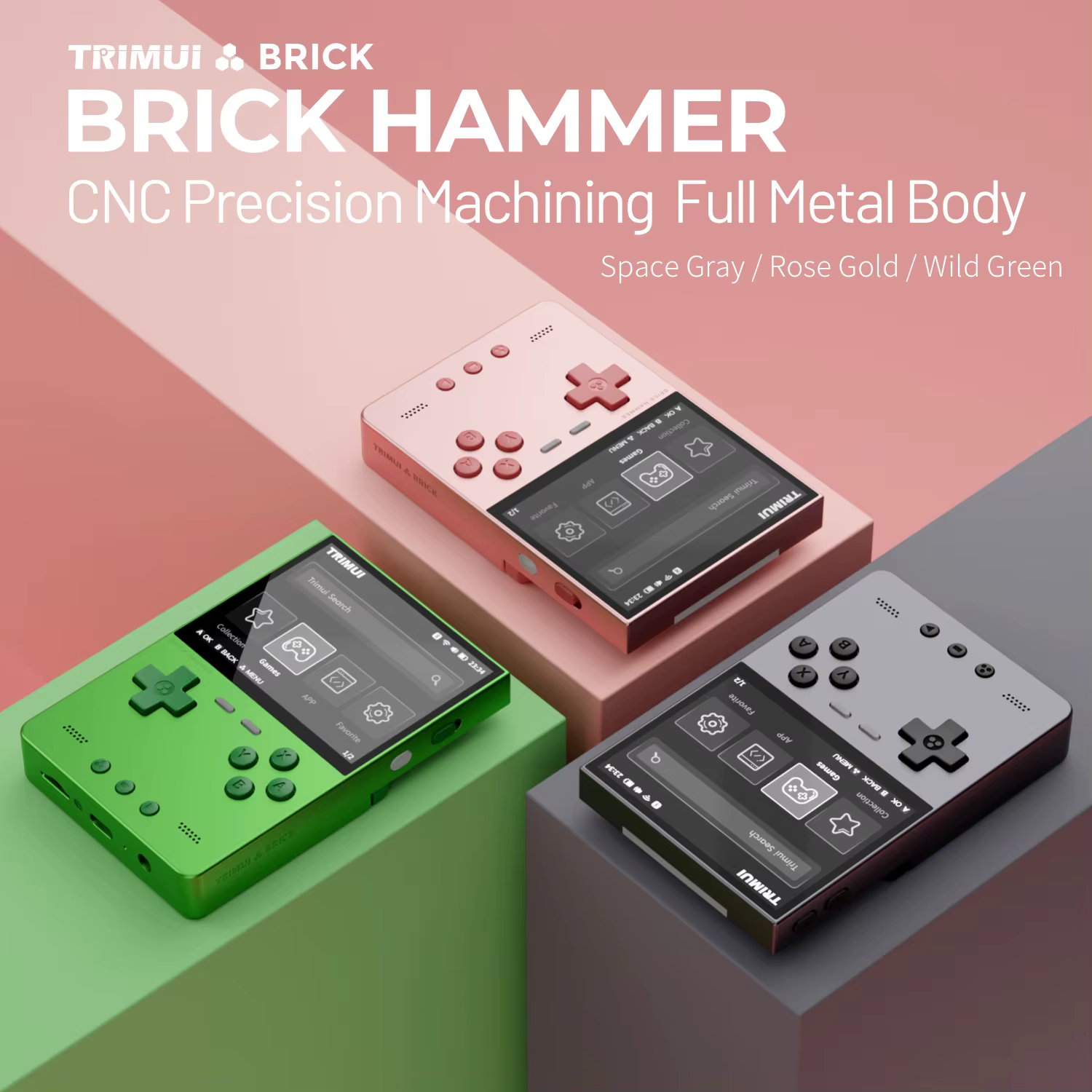 TRIMUI Brick Hammer lecteur de jeu Portable CNC entièrement en métal 3.2 ''écran IPS jeux rétro système Linux dispositif de jeu vidéo