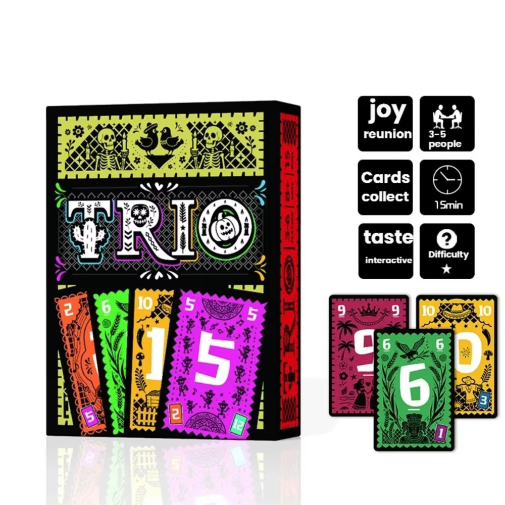 Jeu de cartes stratégique TRIO, jeu de société amusant pour la famille et les amis, 3 à 6 joueurs, jouet de divertissement pour soirée de jeux