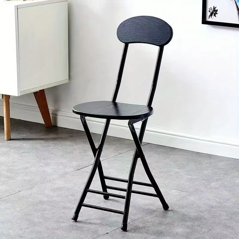 Chaise pliante de Style classique avec siège ovale, Portable, aucun assemblage nécessaire, cadre métallique Durable, Construction en bois dur pour la maison, 1 pièce