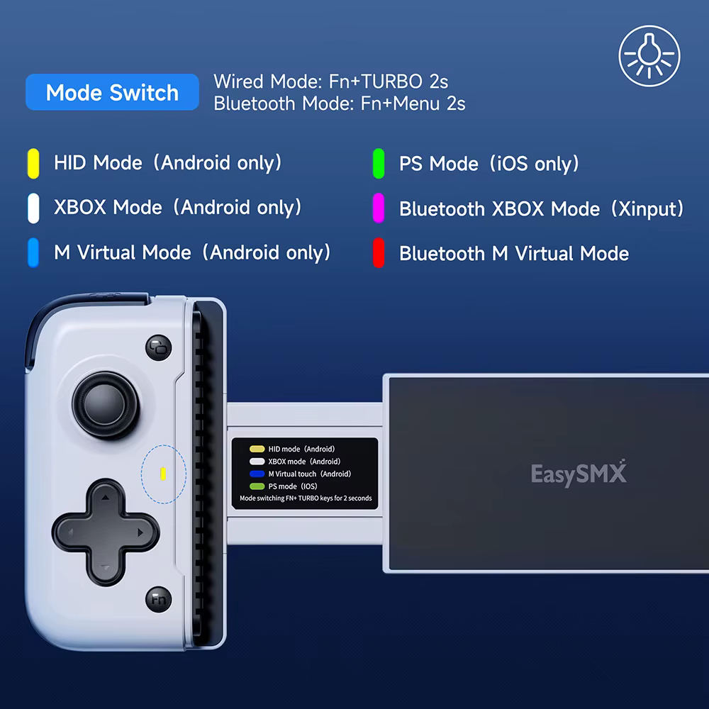 Manette de jeu mobile EasySMX M05 Type C compatible avec les téléphones Android