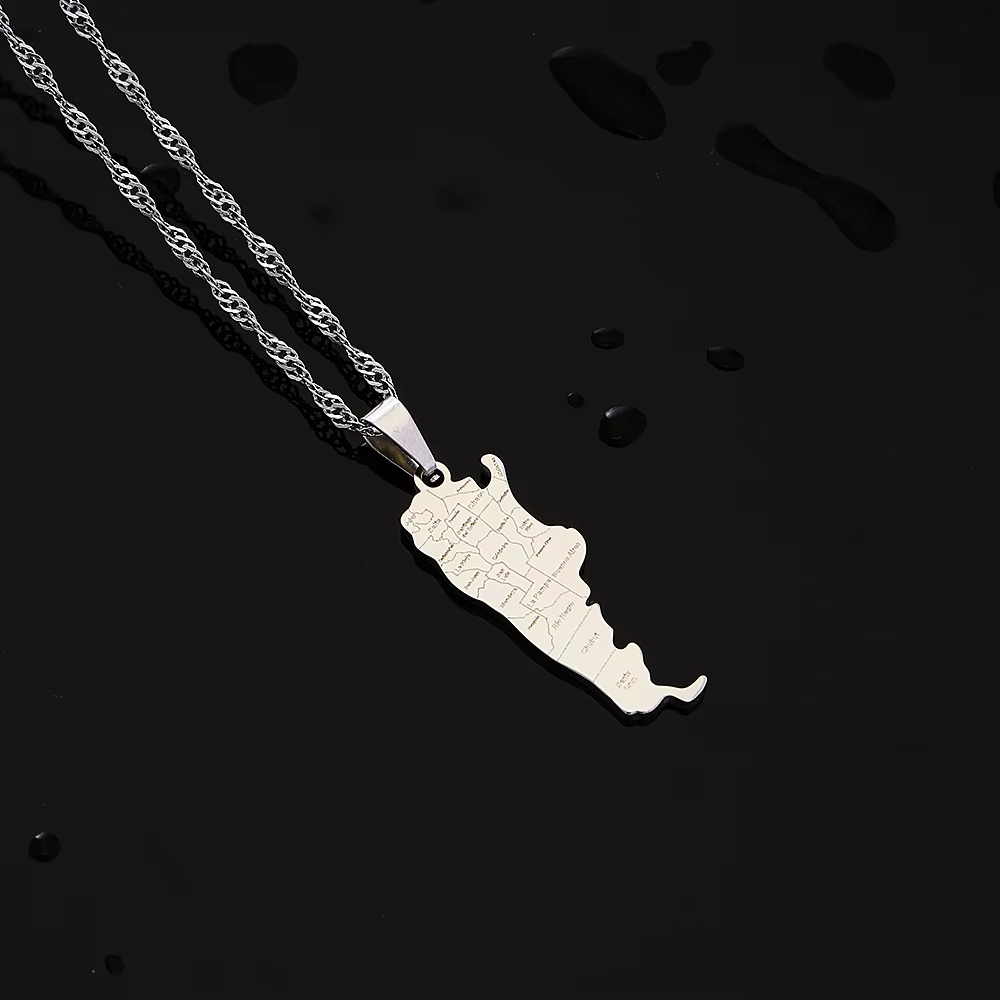 Mode argentine carte ville pendentif collier en acier inoxydable hommes femmes couleur or ethnique cartes bijoux cadeau