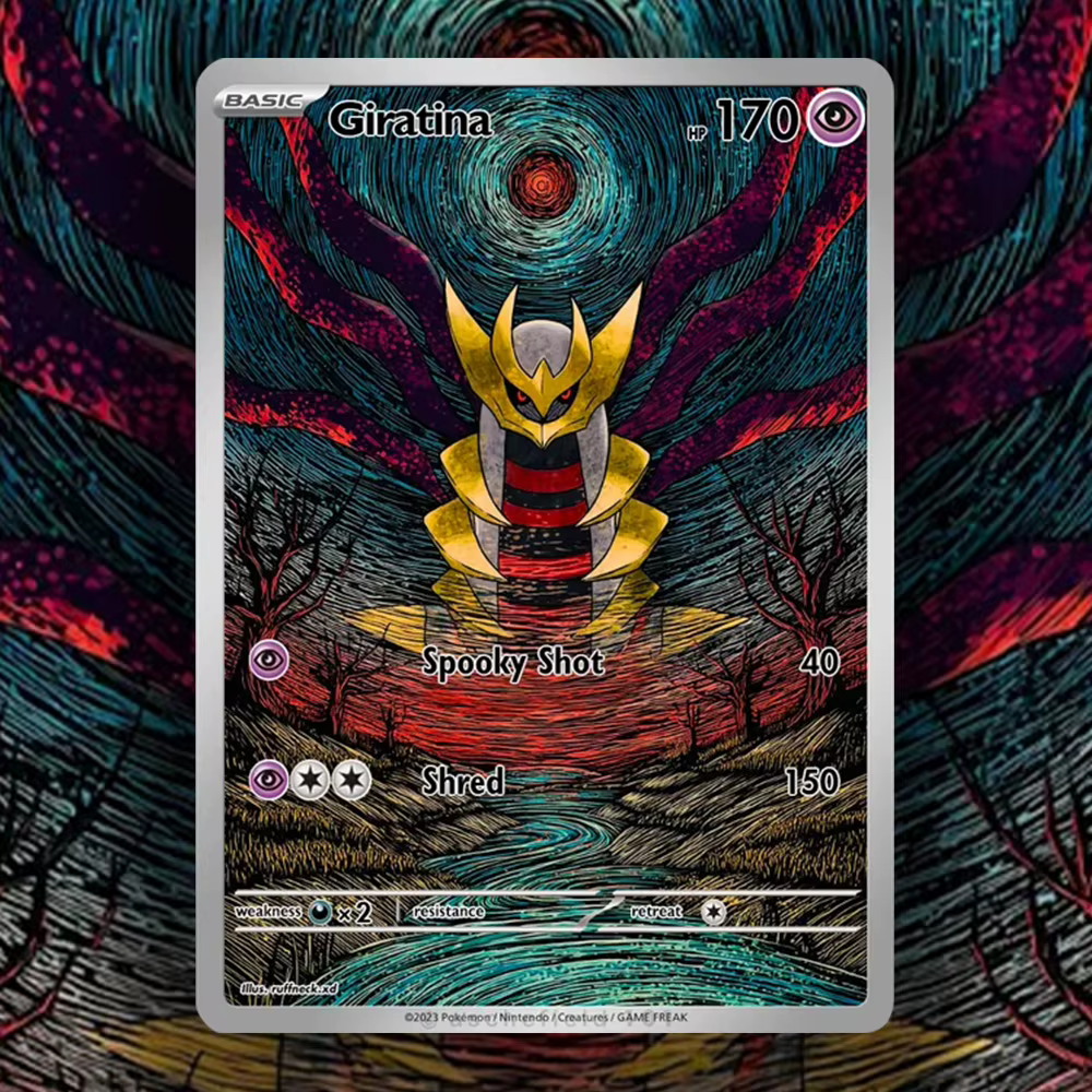 Carte PKM Série Style Psychedelique Sombre Umbreon Giratina Shiny Mew – Carte de Collection Classique Anime – Carte Réelle – Anglais