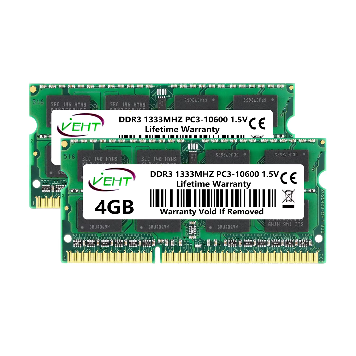 VEHT DDR3 DDR3L 2GB 4GB 8GB SODIMM mémoire Ram 8500 10600 12800 204Pin PC3 1.5V PC3L 1.35V 1066 1333 1600Mhz