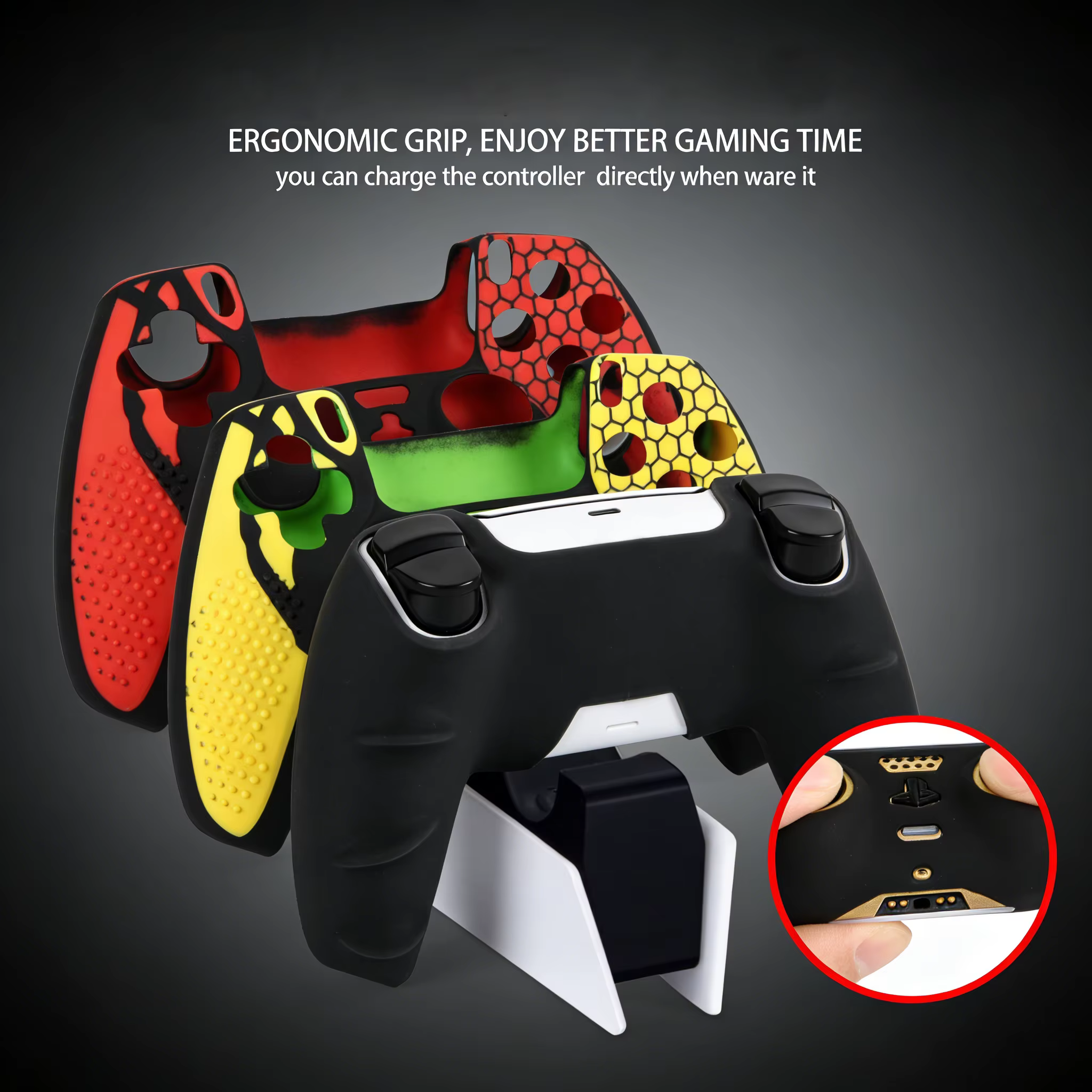 Coque de manette Spider Style Particulaire avec capuchons de joystick et autocollants