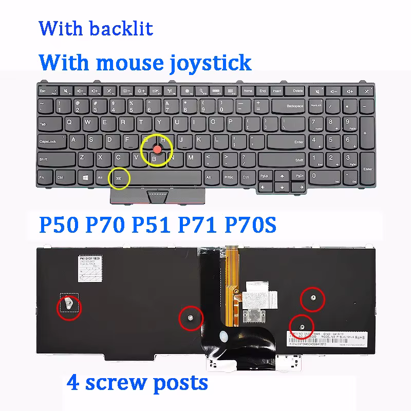 Nouveau clavier d'ordinateur portable d'origine pour LENOVO Thinkpad P50 P70 P51 P71 P70S