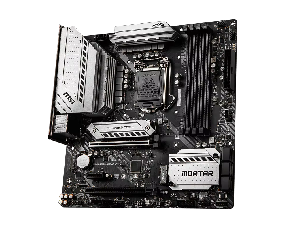 Carte mère MSI MAG B460M MORTAR WIFI LGA 1200 2×PCI-E X16 128GB PCI-E 3.0 1×Display Port 4×DDR4 1×HDMI