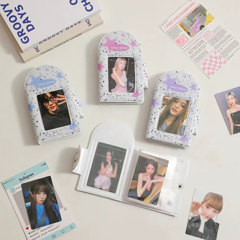 Album photo double face en PVC, porte-cartes postales, stockage de photos, livre de cartes de visite, nouveau, 20 feuilles, 3 pouces