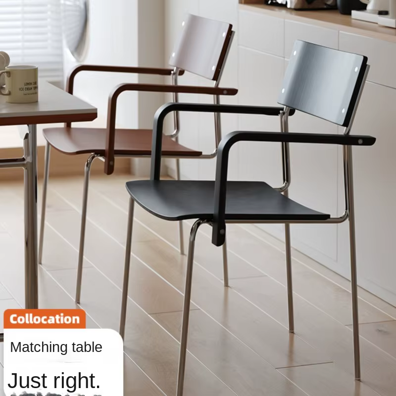 Joylive Chaise de salle à manger vintage Bauhaus avec accoudoirs, dossier confortable, chaise de loisirs rembourrée pour la maison, tabouret de maquillage design pour bureau, salon