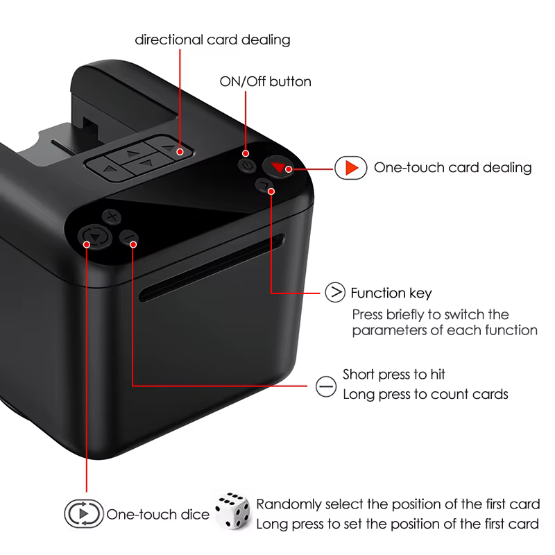 360 °   Machine automatique rotative de déclencheur de cartes, outil de déstockage de cartes à jouer de Poker, affichage OLCD, distributeur de cartes Intelligent 5000mAh