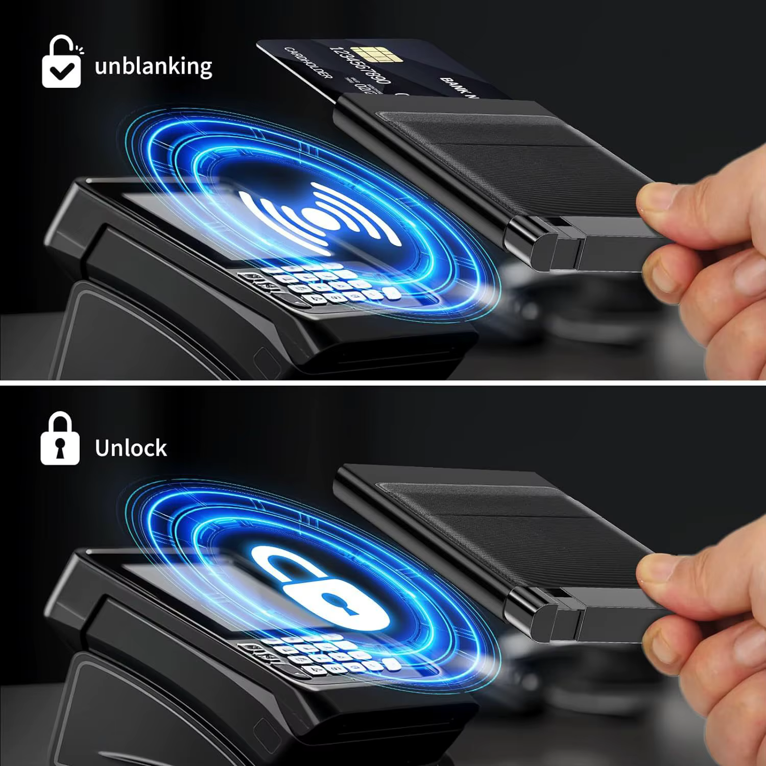 Porte-cartes antivol avec protection RFID, design en alliage d'aluminium, léger et résistant au vol pour un stockage sûr des cartes au quotidien