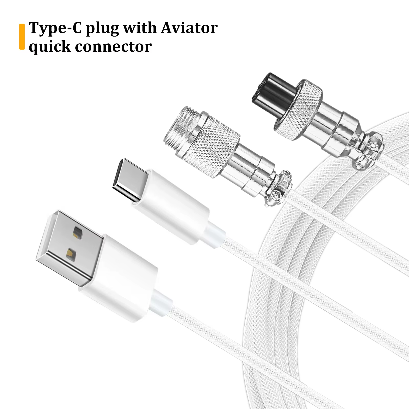 Câble enroulé pour clavier mécanique USB Type C