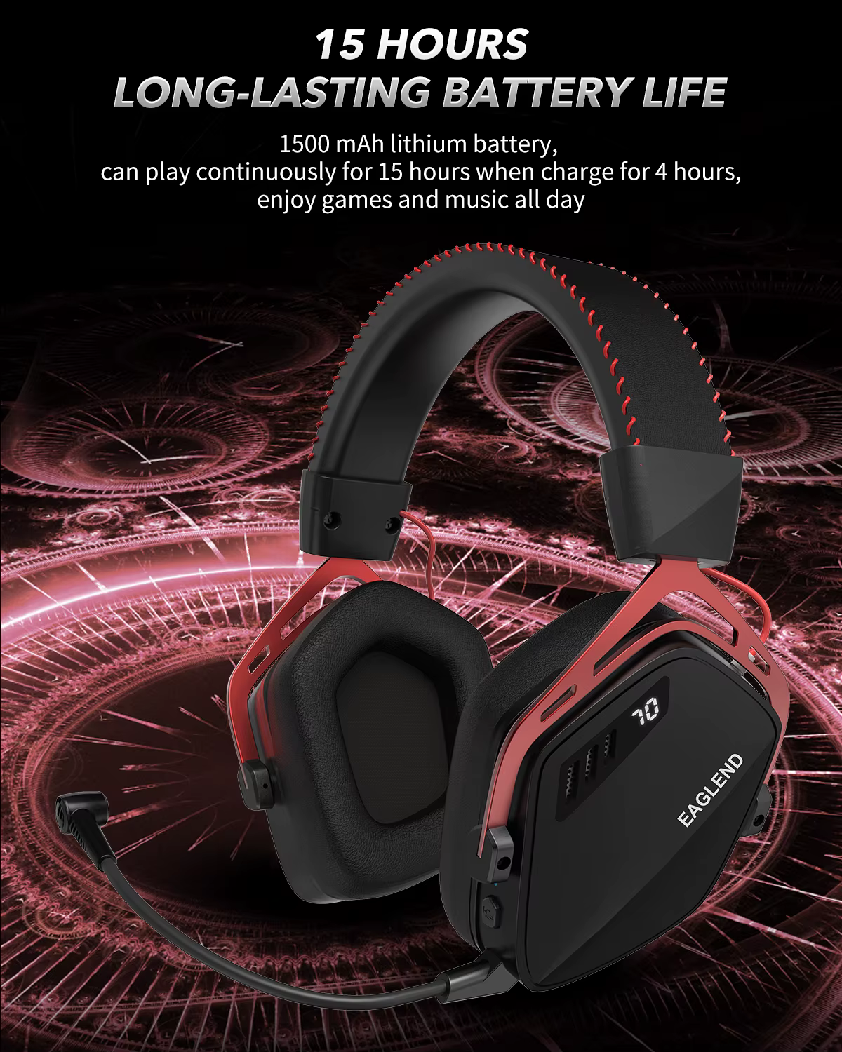 Casque de jeu Esports pour PS5 PS4 XBOX PC Mac 2.4GHz Ultra-basse latence Ai suppression du bruit