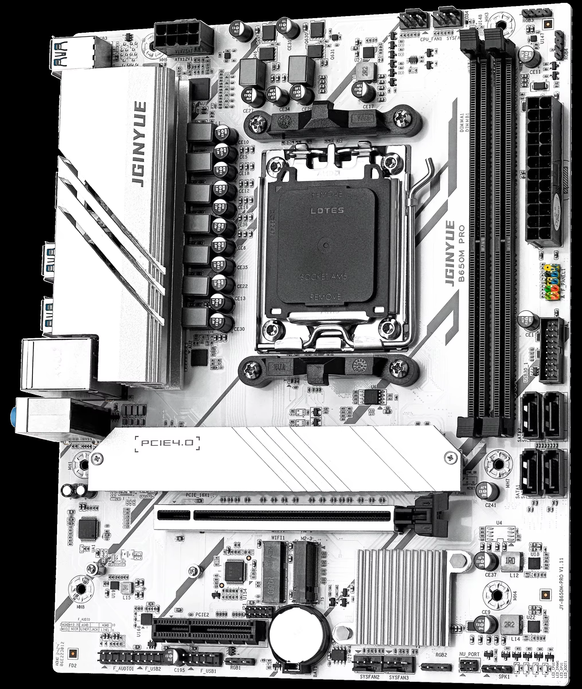 JGINYUE B650M PRO AM5 carte mère M-ATX pour AMD ® Ryzen7000/8000/9000 série DDR5 MAX 64 Go de RAM M.2 Slot * 2
