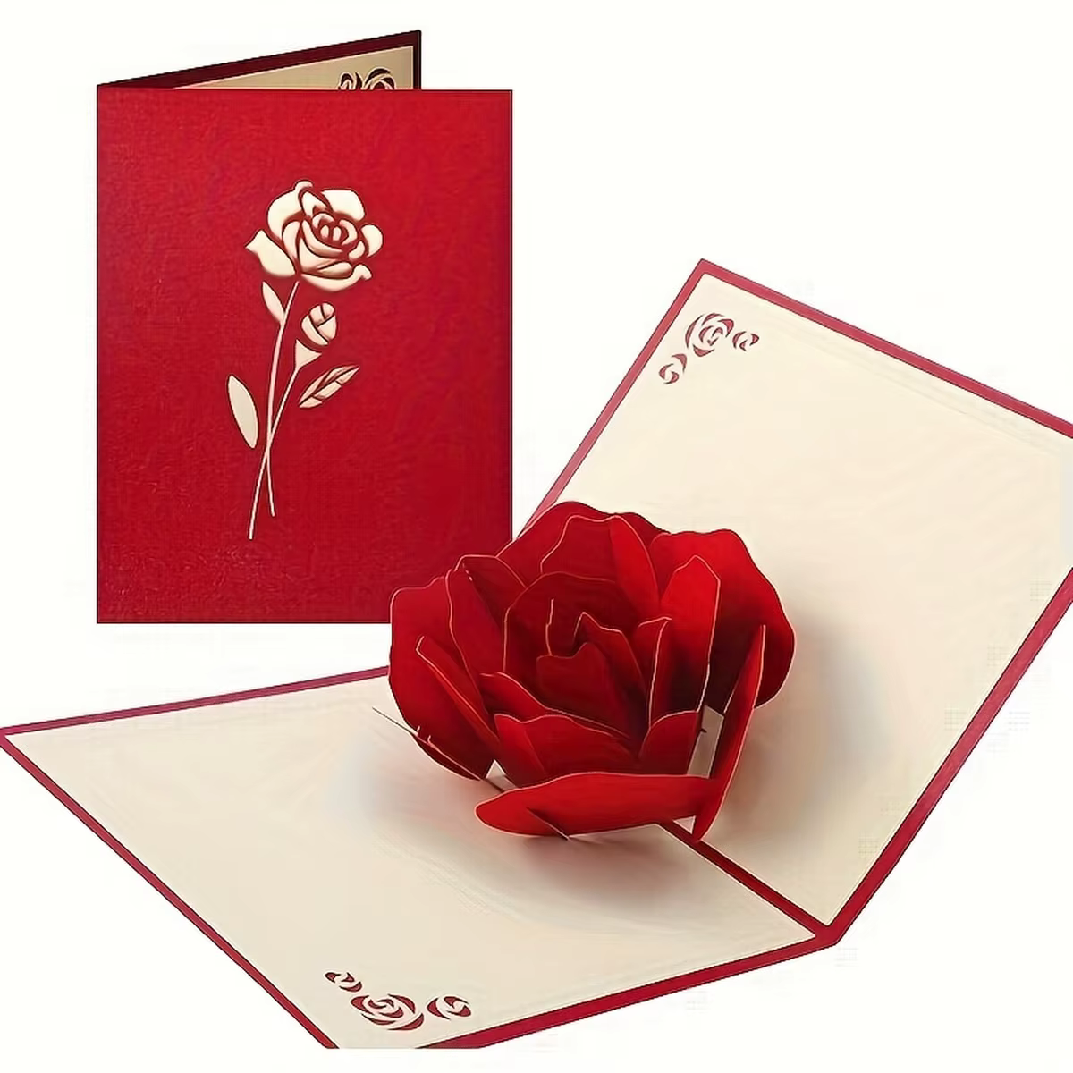 Carte Rose joyeux anniversaire pop-up 3D – Parfaite pour les anniversaires, la fête des mères, les mariages – Salutations pour femmes, les jeunes avec enveloppe