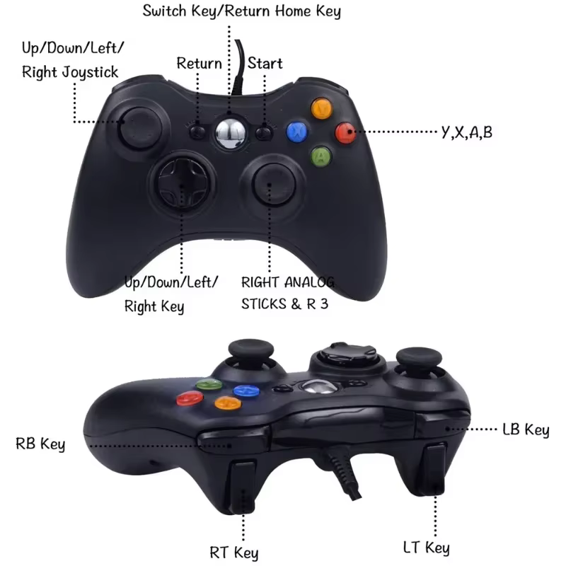 Manette filaire USB pour Xbox 360