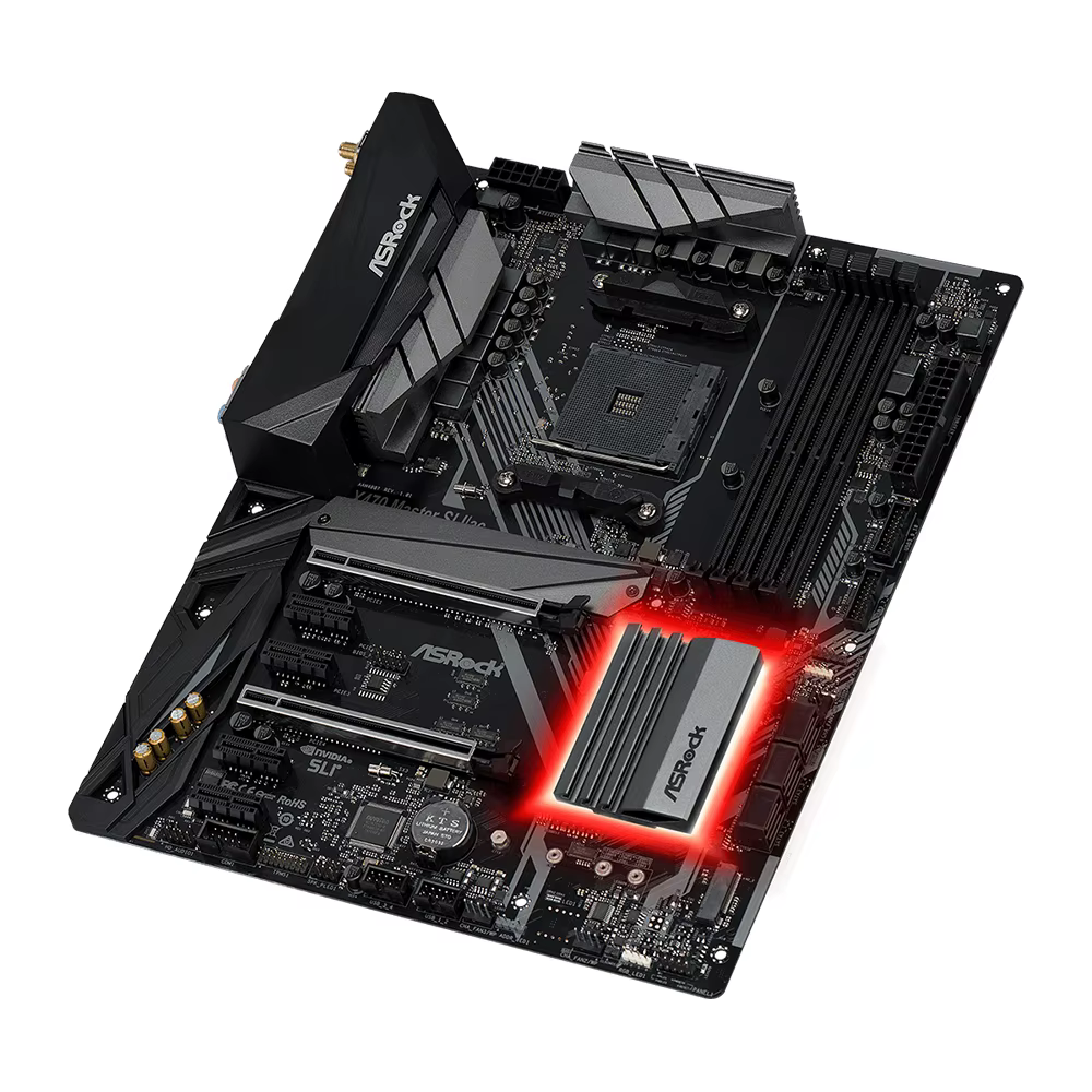 Carte mère ASRock X470 MASTER SLI/AC prenant en charge les processeurs 2600
