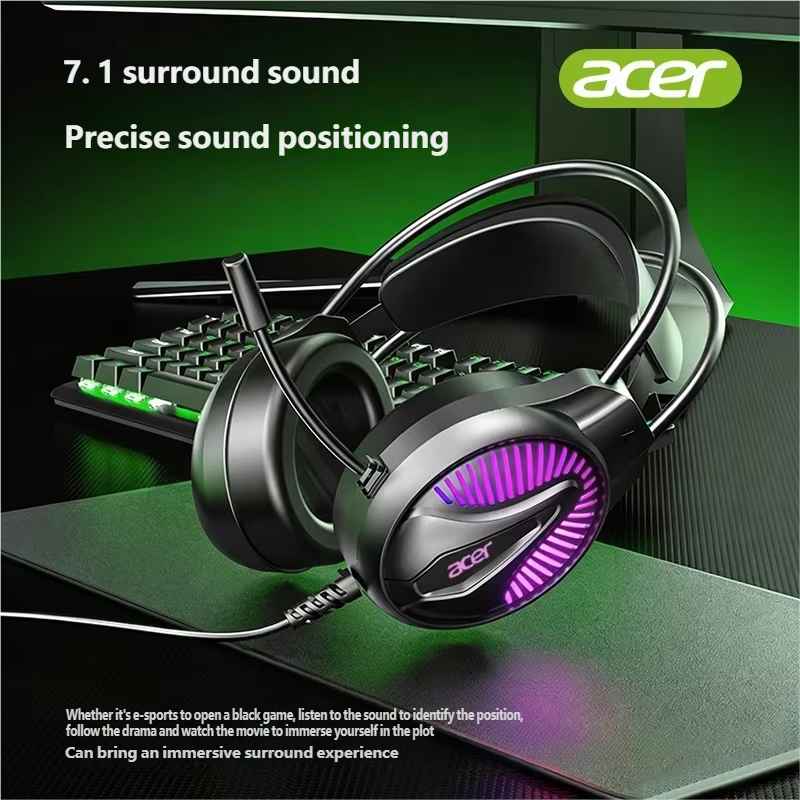 Casques filaires Acer pour joueurs avec micro