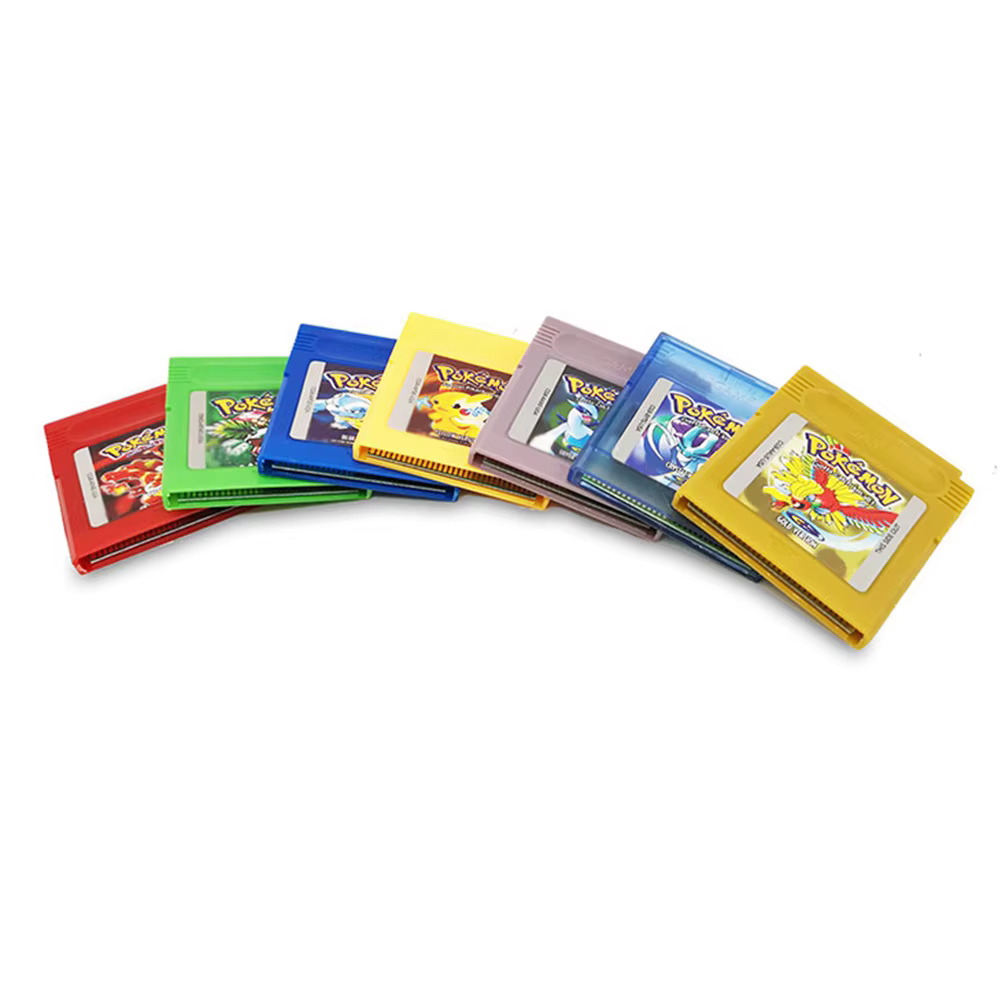 Cartouche de jeu vidéo Pokemon rouge bleu cristal doré vert argent jaune GBC