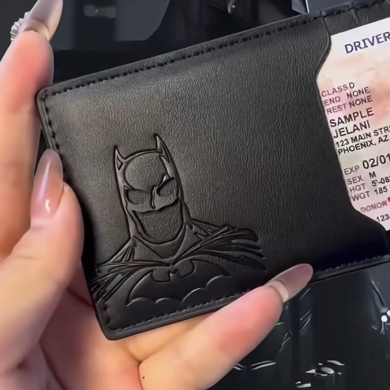Porte-carte d'identité Batman, abstrait, drôle, super-héros, couverture de carte noire, portefeuille d'occultation de documents portable pour le stockage des cartes d'étudiant et de travail