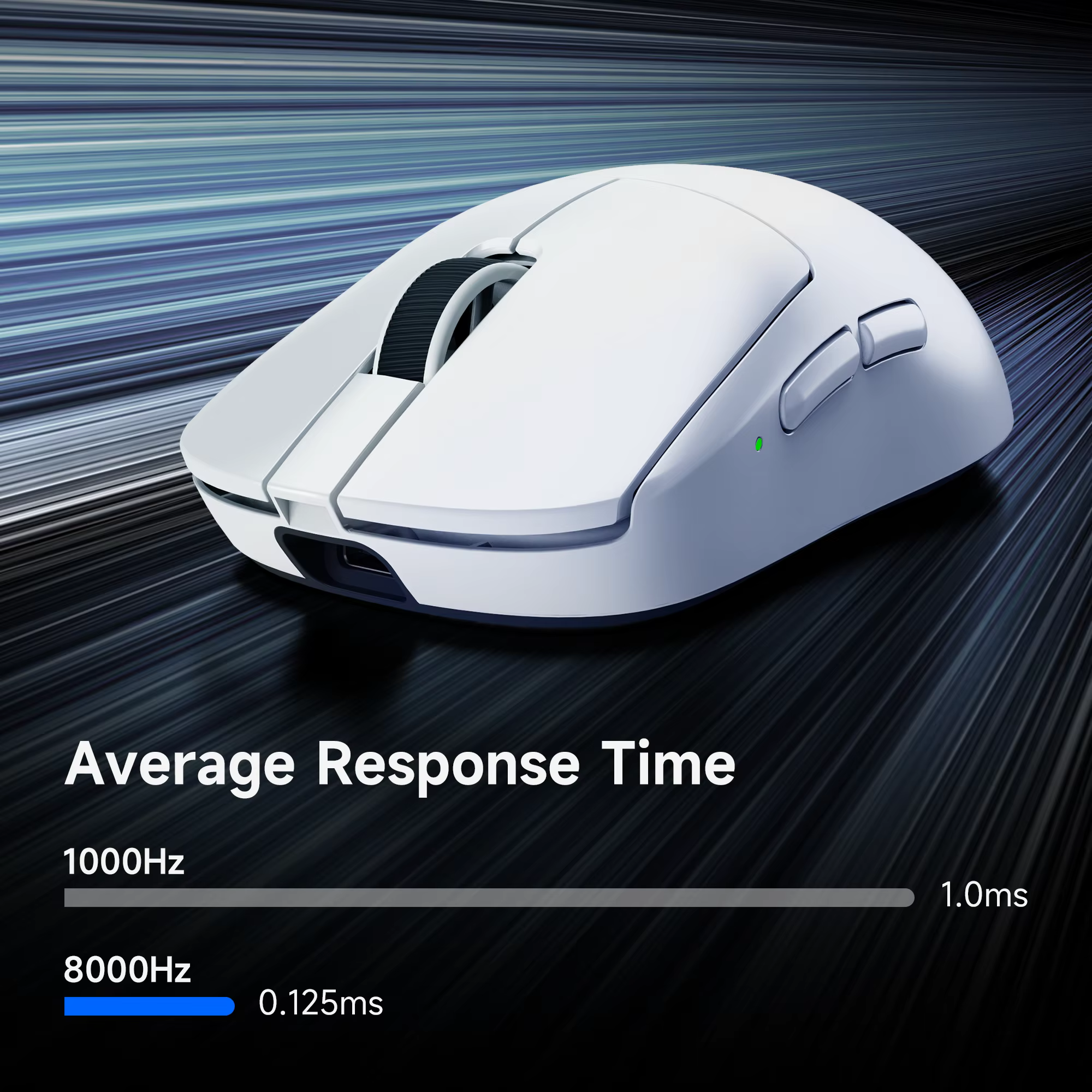 MCHOSE A7 V2 souris de jeu sans fil légère double taux d'érollage 8