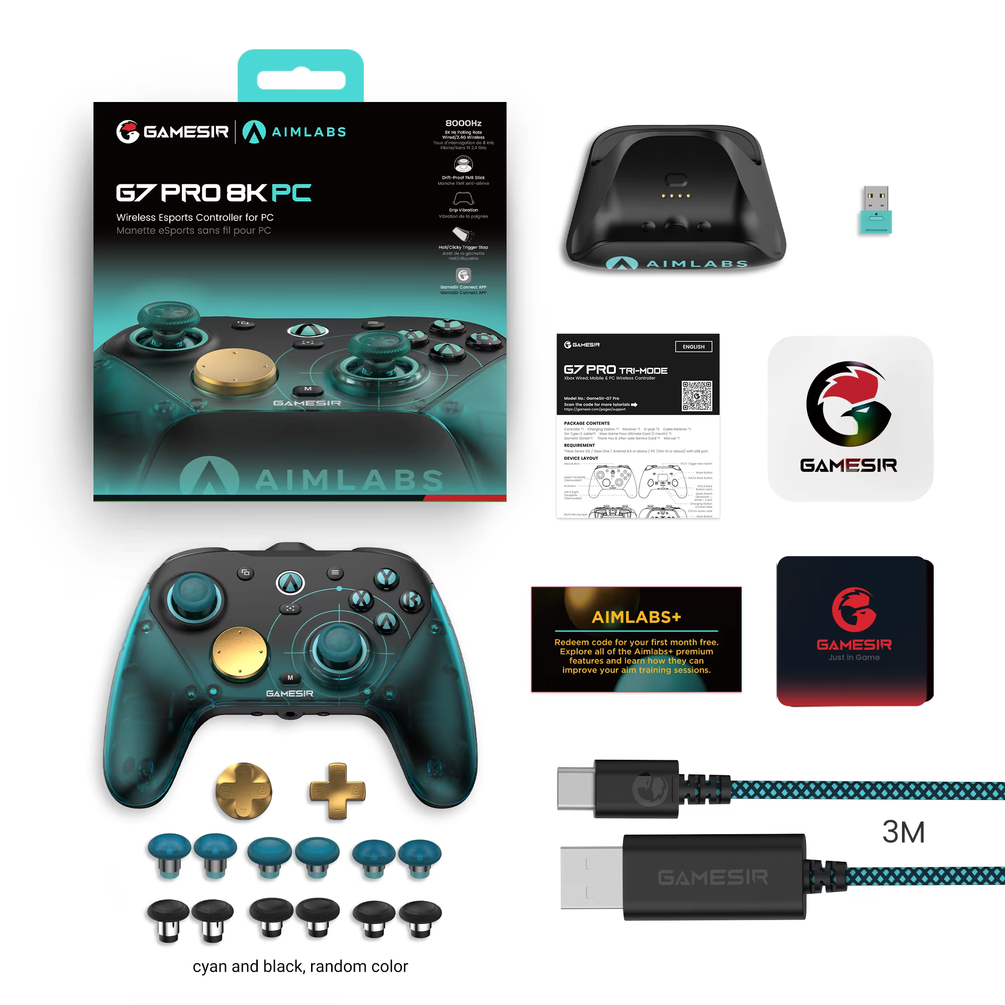 Manette sans fil pour PC GameSir G7 Pro 8K Series Aimlabs /Royal /Nioh 3/Champion Edition