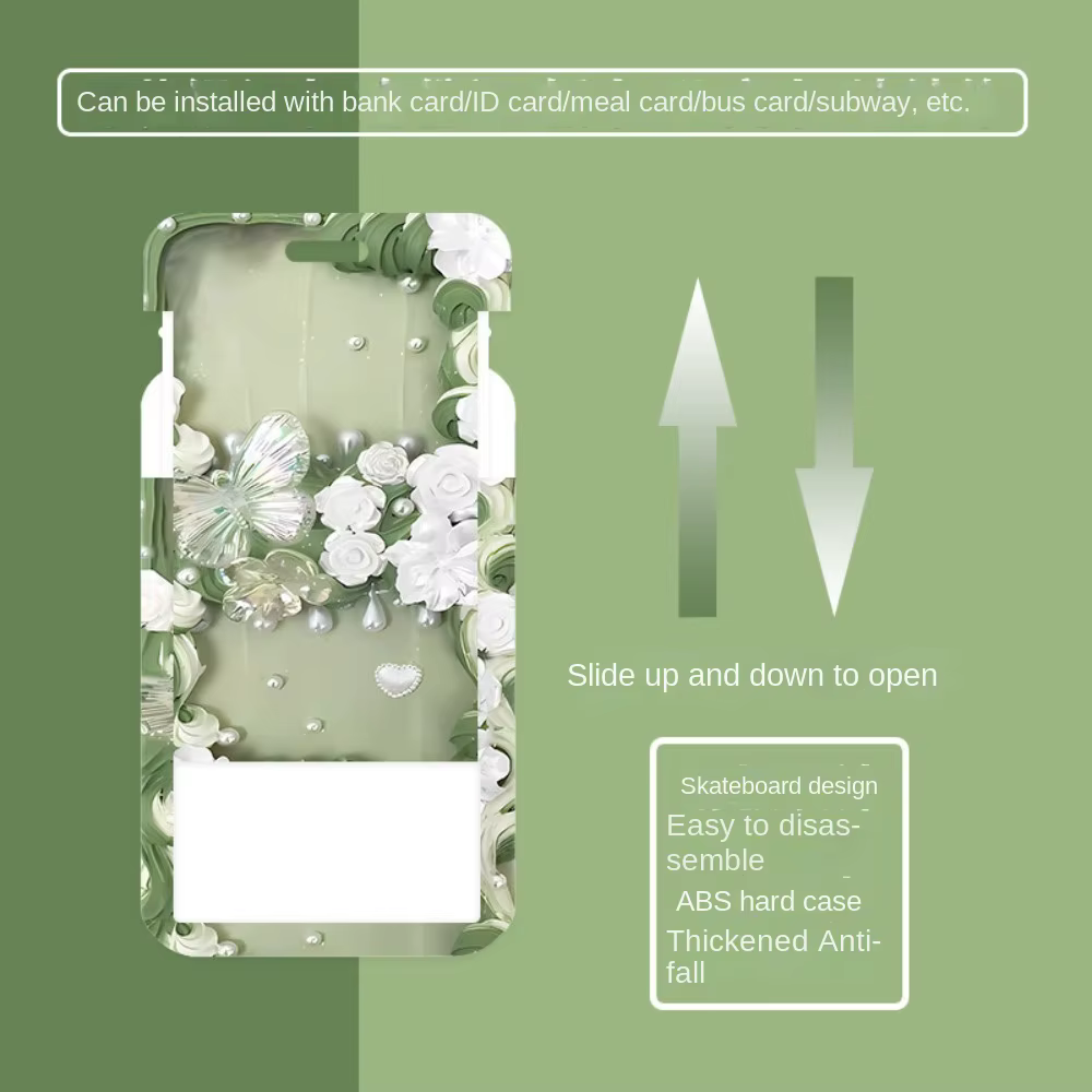 Protecteurs de cartes Vintage fleur porte-cartes fleur papillon Flowe Bus carte housse en plastique bleu romantique papillon porte-carte