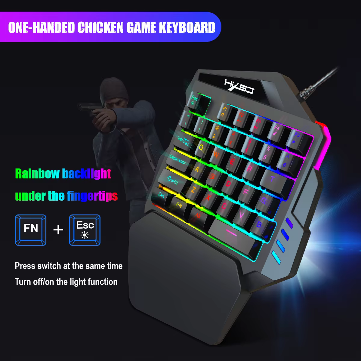 Clavier de jeu ergonomique à une main
