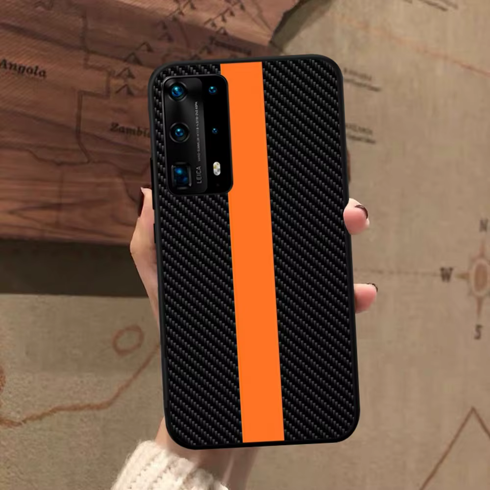 Coque de téléphone en fibre de carbone pour voiture, Huawei P 8 9 10 20 30 40 50 Pro Lite Psmart Honor 10 lite 70 Mate 20lite