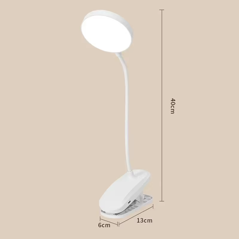 Lampe de Table LED Portable, veilleuse Rechargeable par USB avec pince pliante, support d'étude, lampe de lecture, 3 Modes de gradation, protection des yeux