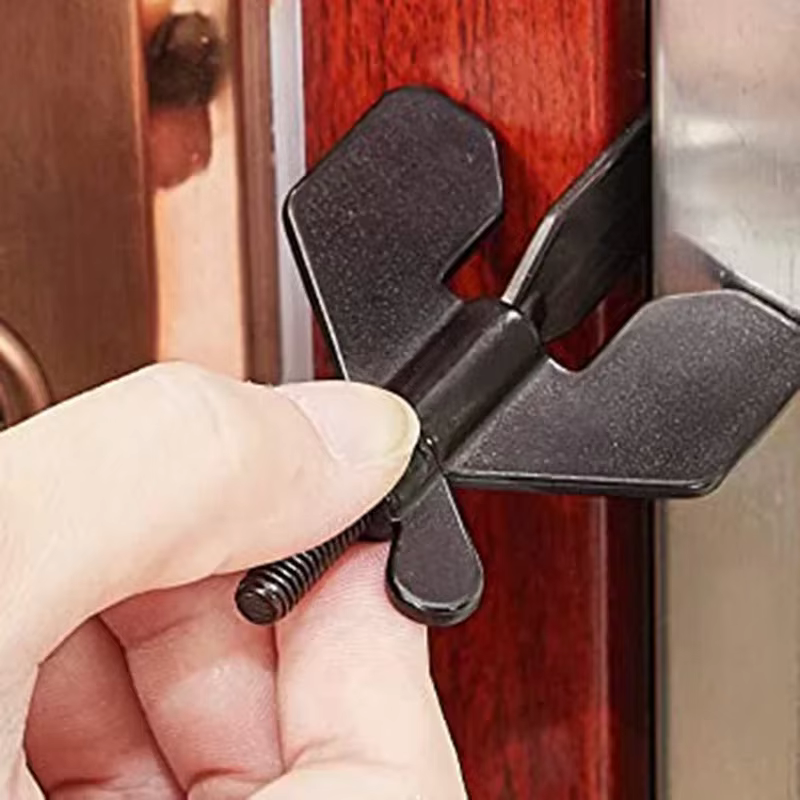Serrure de porte Portable-serrure d'hôtel de voyage, serrure de porte de confidentialité pour toutes les portes, butée de porte antivol pour la sécurité de la maison