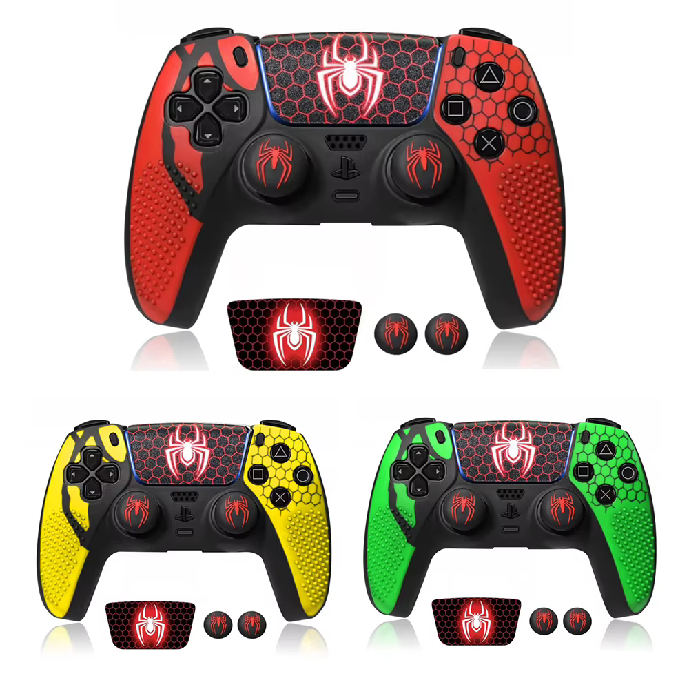 Coque de manette Spider Style Particulaire avec capuchons de joystick et autocollants