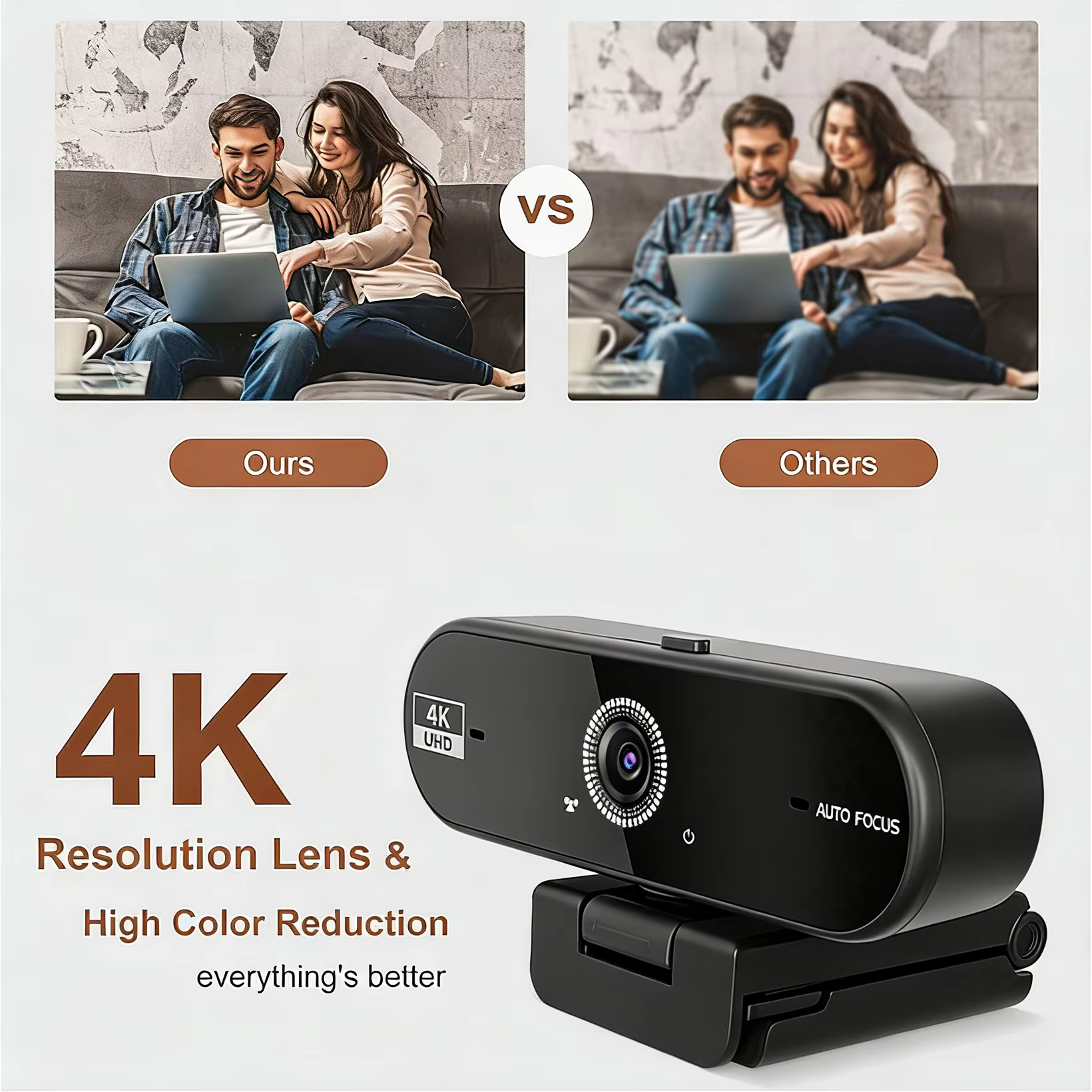 Webcam 4K pour PC, 30fps