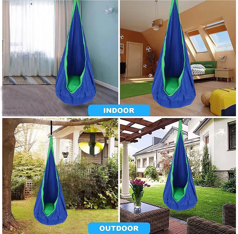 Chaise de jardin, hamac, coussin d'air durable, corde réglable, siège confortable, adapté à la relaxation en intérieur et en extérieur
