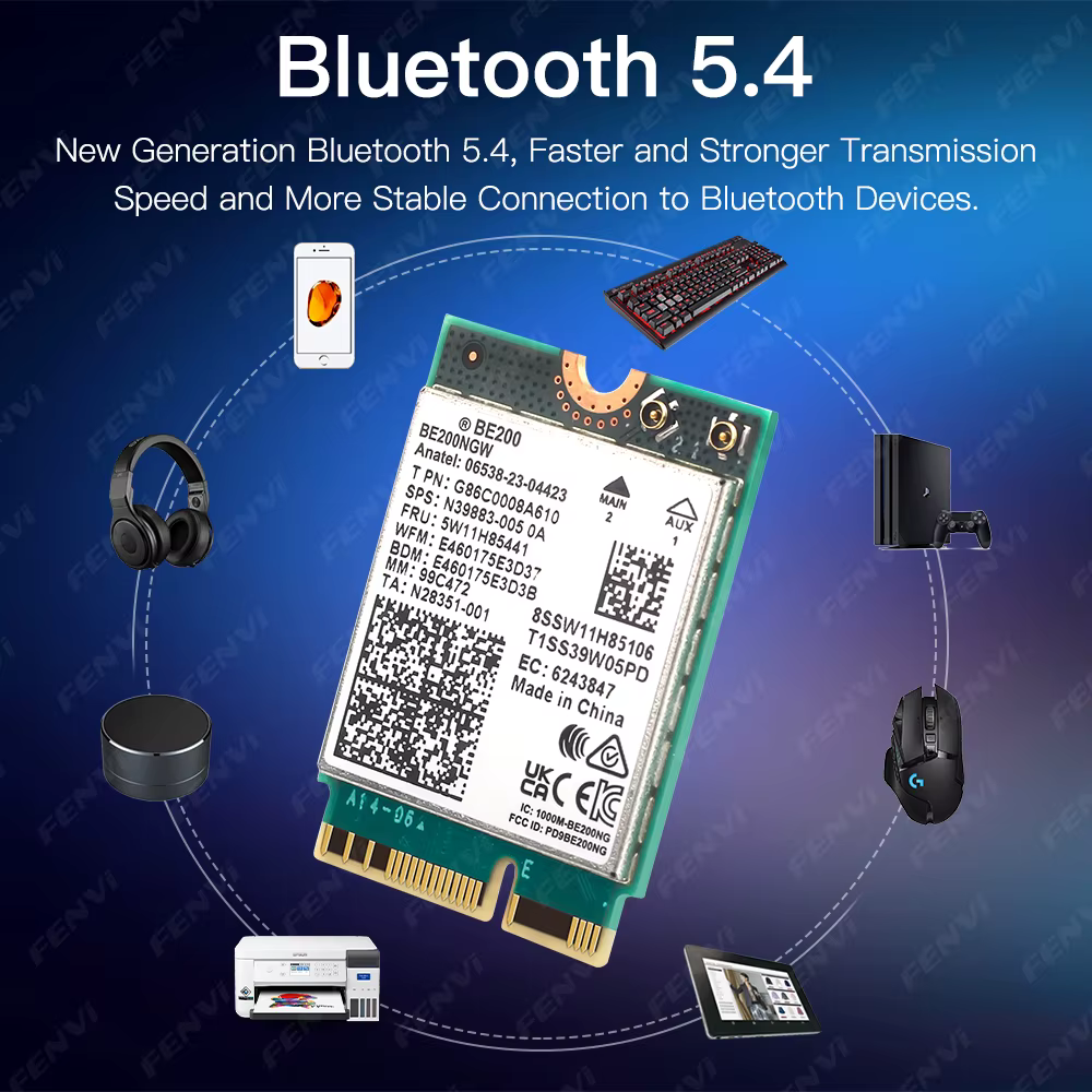 Carte WiFi 7 BE200 BT5.4 BE200NGW 8774Mbps