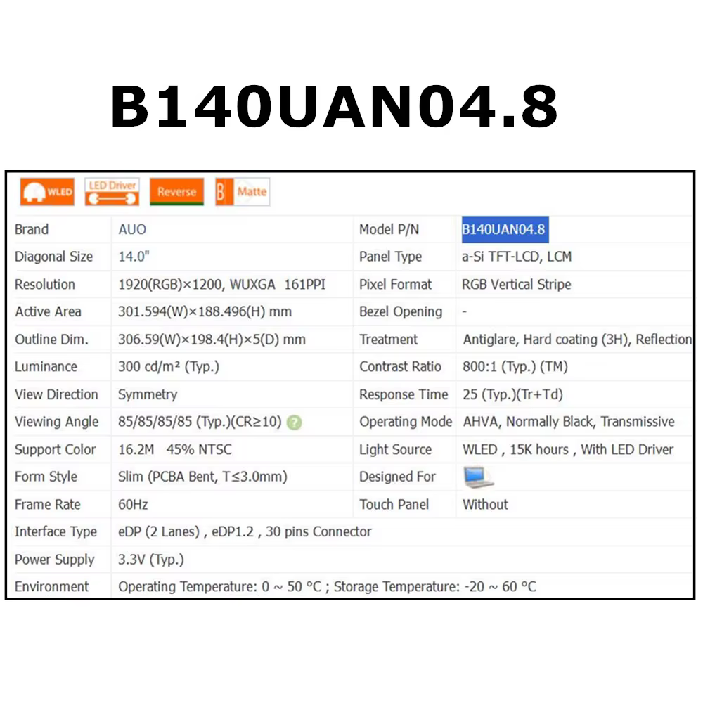 Écran d'ordinateur portable IPS 14