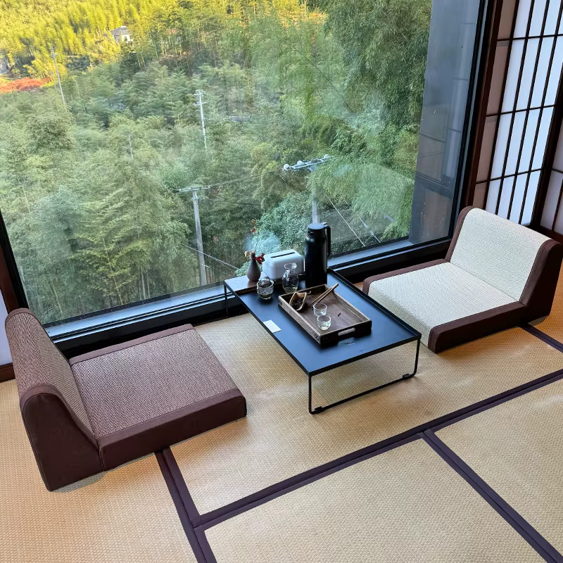 Chaise de sol japonaise en soie de bambou, dossier, siège Tatami, tabouret de méditation sans jambes, chaise longue de balcon Portable, siège de canapé ergonomique