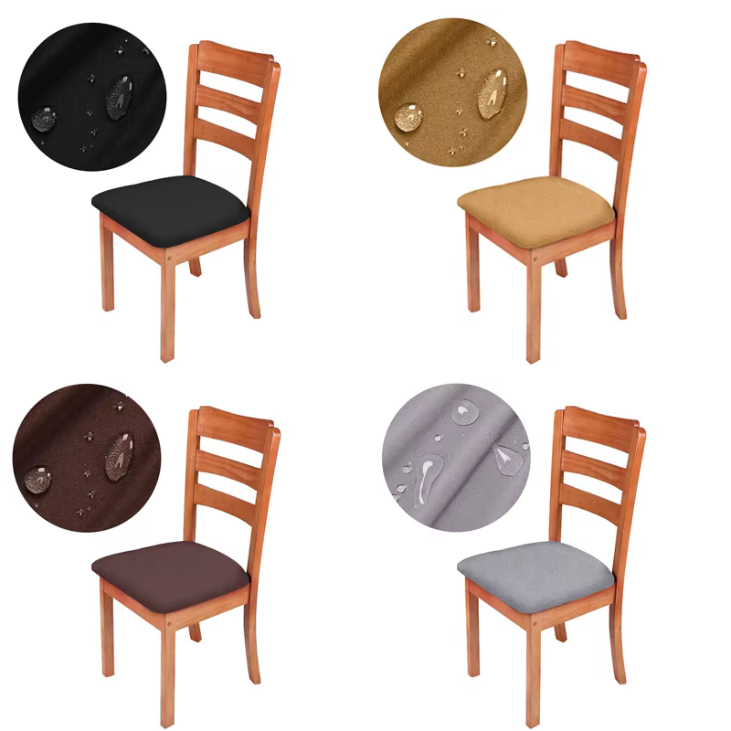 Housse de chaise de salle à manger imperméable, housses de siège, 13 couleurs unies, amovibles, lavables, élastiques, pour maison, hôtel