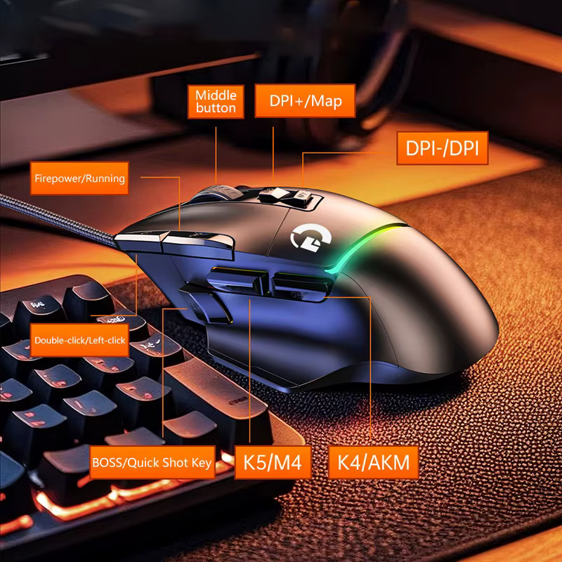 Souris de jeu sans fil ergonomique