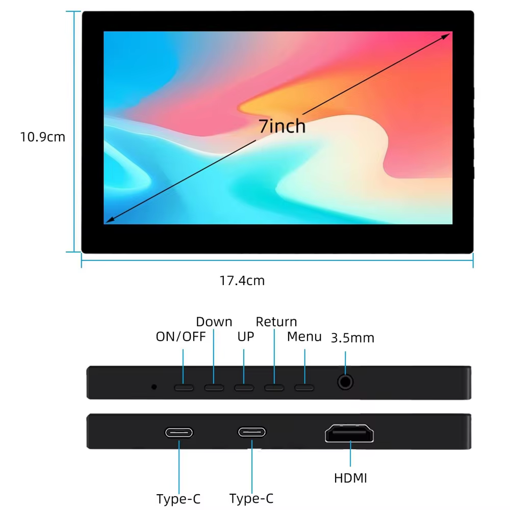 Petit moniteur tactile 7 pouces