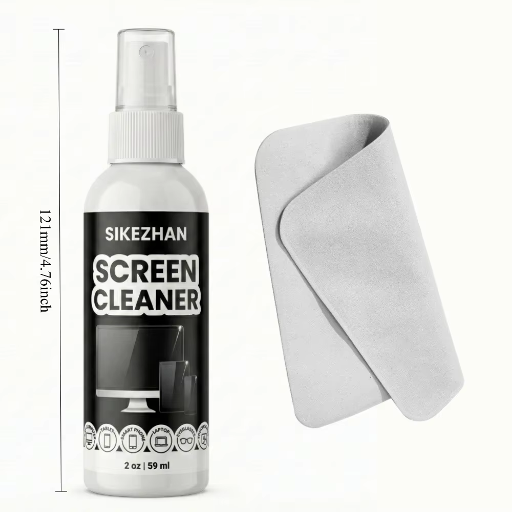 SIKEZHAN Kit de nettoyage d'écran avec chiffon de polissage – Spray sans traces pour MacBook