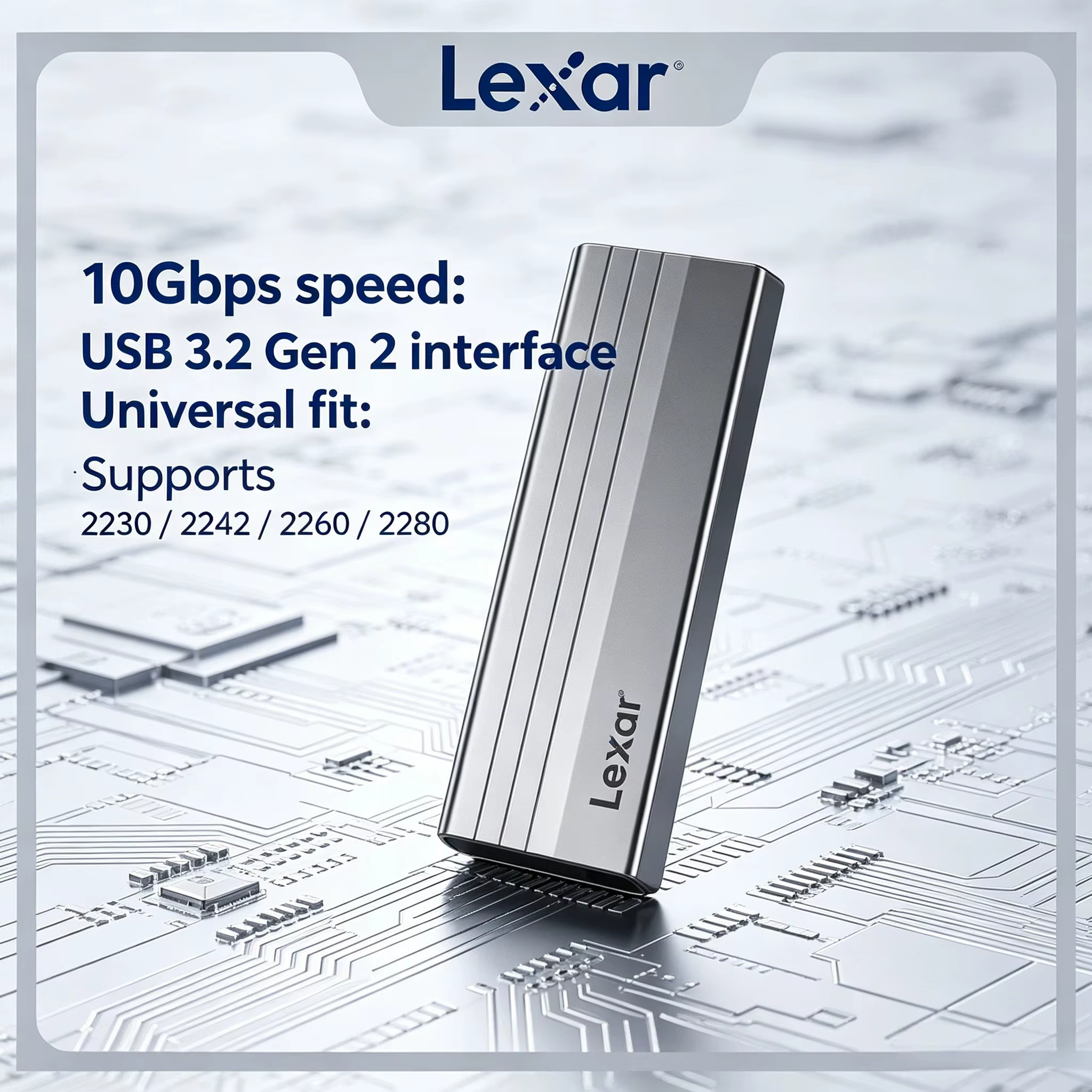 Boîtier SSD M.2 Lexar Original E300 USB 3.2 Gen 2 Type C