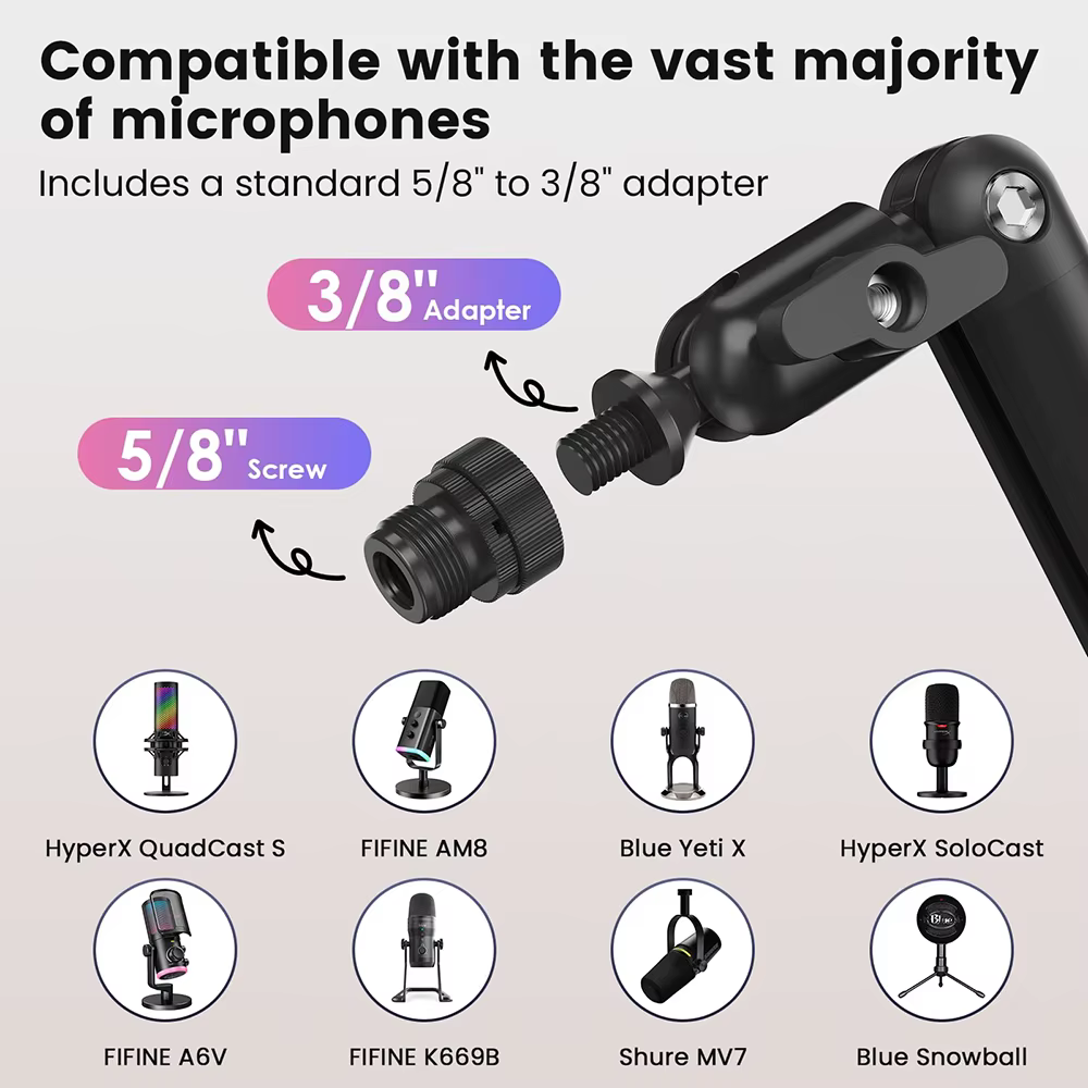 Support de microphone réglable pour bureau