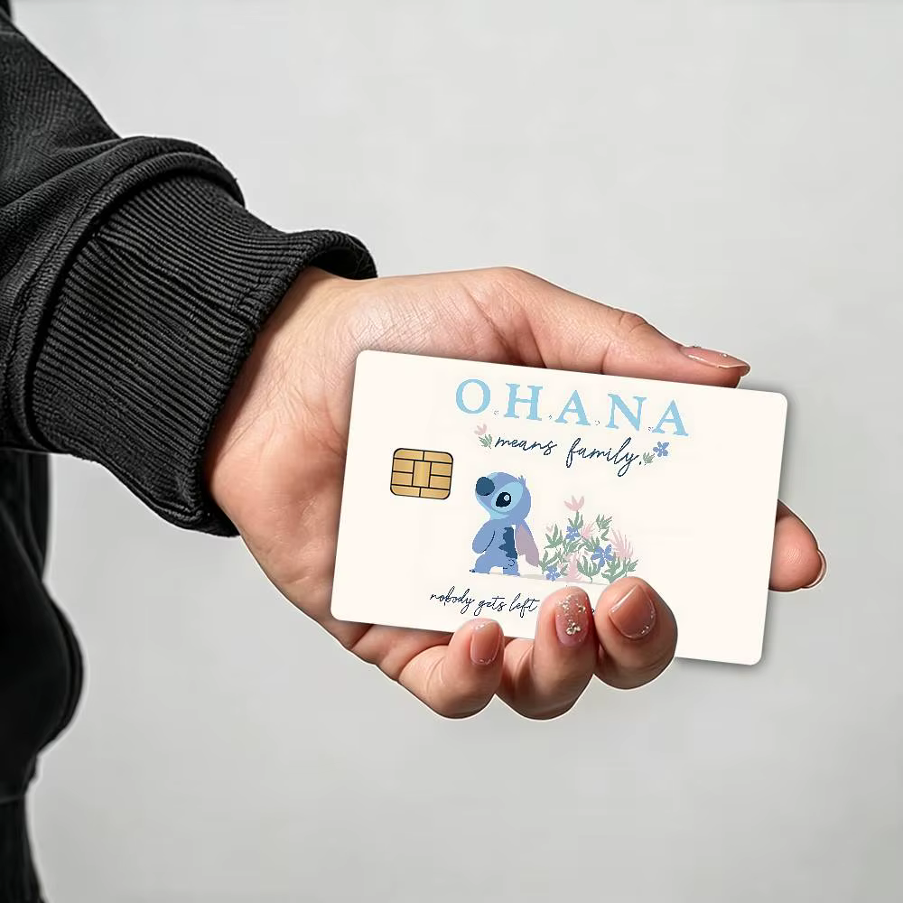 Autocollants mignons pour cartes de crédit S-Stitchs, pour cartes bancaires VISA, cartes de transport, autocollants imperméables, anti-rayures, cadeau pour femmes