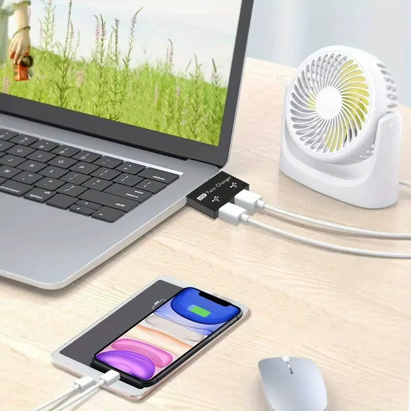 HUB USB adaptateur Extender Mini boîtier séparateur 1 à 2 Ports haute vitesse femelle USB2.0 pour PC portable U disque lecteur de carte souris clavier
