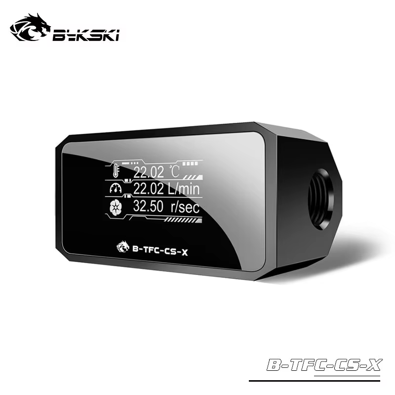 Bykski B-TFC-CS-X V3 PC liquide refroidisseur débitmètre thermomètre débit température 3 en 1 moniteur de refroidissement par eau affichage OLED numérique