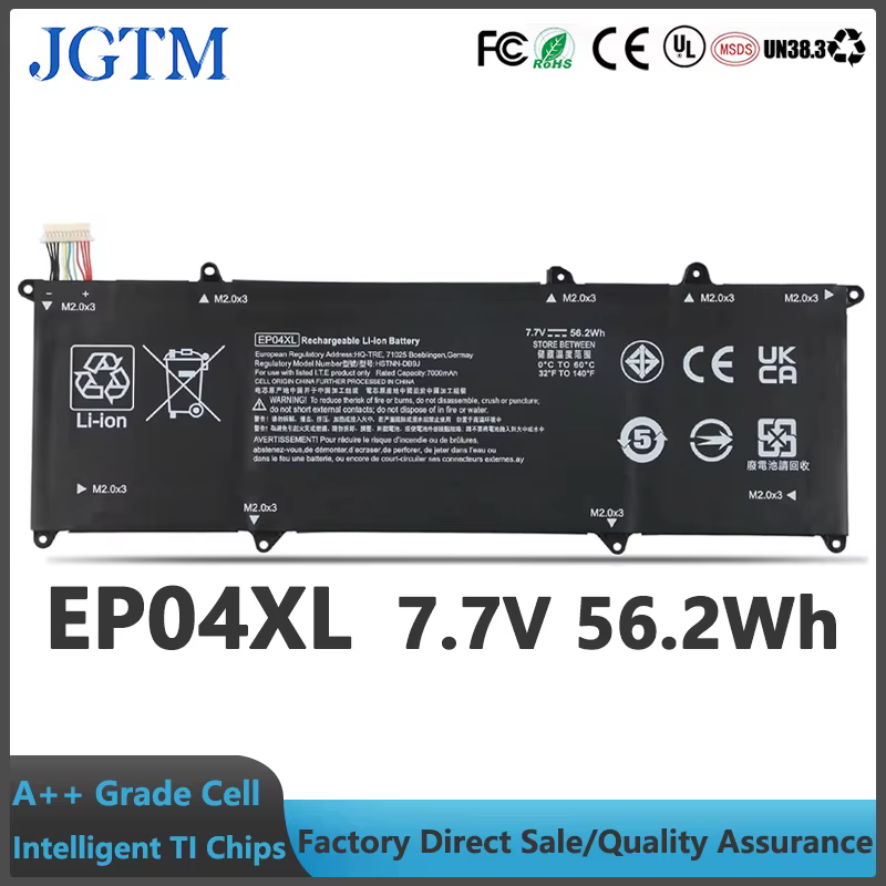 Batterie d'ordinateur portable EP04XL 7.7V 56.2Wh pour HP Elite Dragonfly G1 2019/Elite