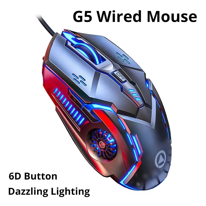 G5 souris filaire muette Six touches jeu lumineux e-sports machines accessoires informatiques