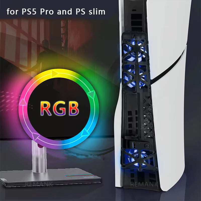 Ventilateur de refroidissement pour console PS5 Slim/PS5 Pro Edition Disc/Digital, système de refroidissement lumineux RGB, refroidisseur de console de jeu, accessoires de jeu