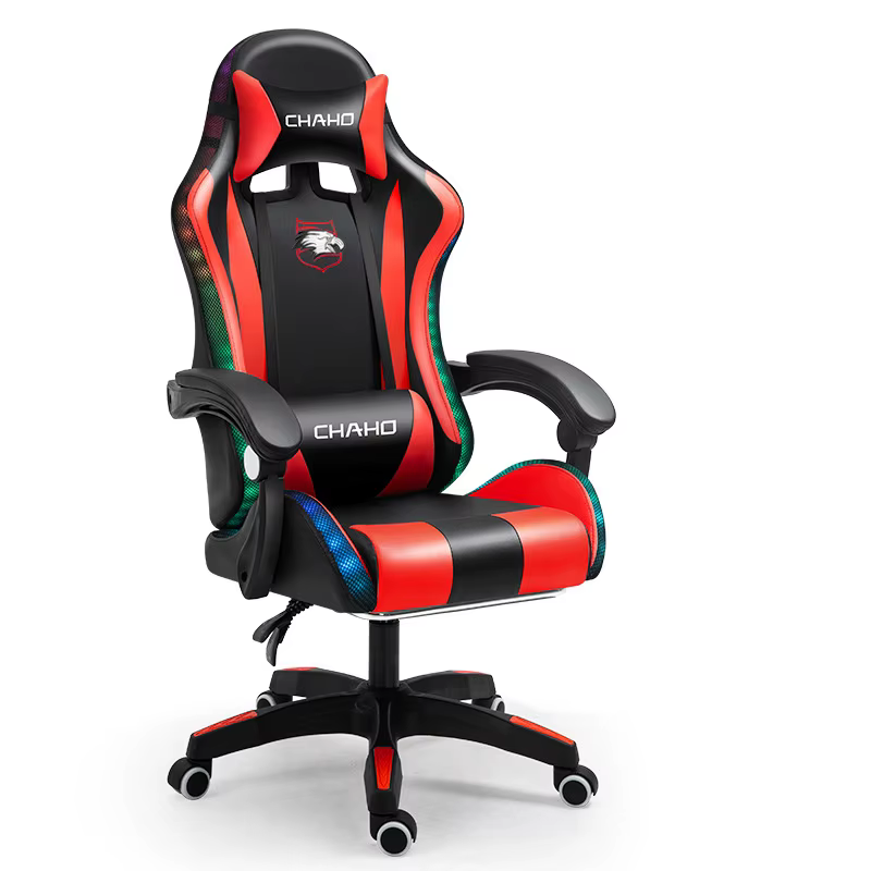 Chaise d'ordinateur de gaming en cuir PU vert