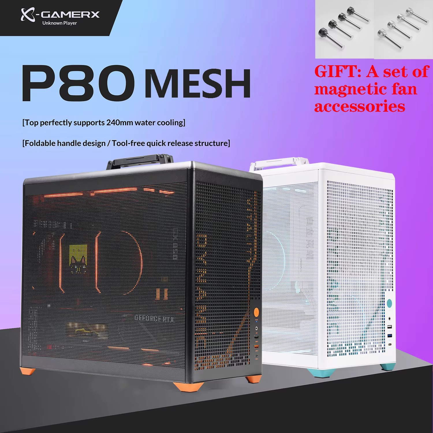 Boîtier PC X-GAMERX P80 ITX MATX avec côté transparent